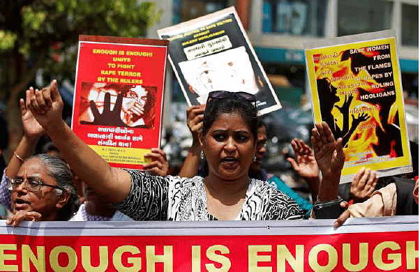 Women protesting against rape