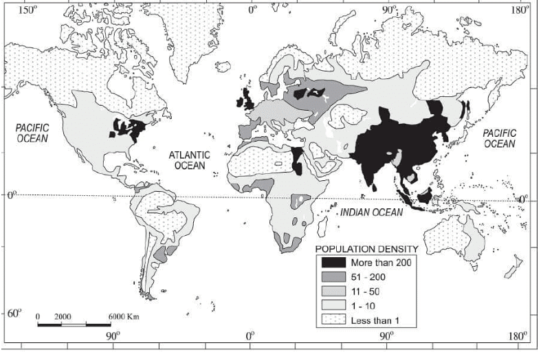 World Density of Population, 2001