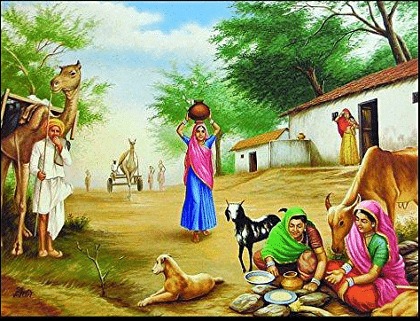 An Indian village scene
