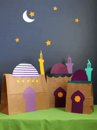 Craft Ideas: Paper Bag Mosques | Hands on Art & Craft - Class 1