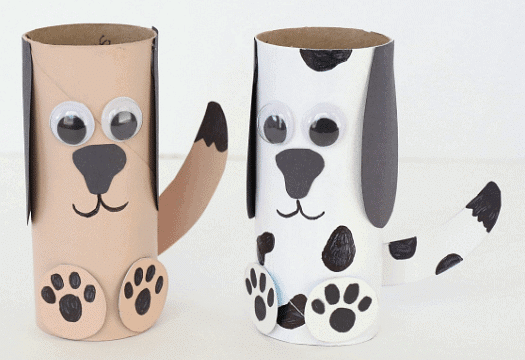 Craft Ideas: Paper Roll Dog Craft | Hands on Art & Craft - Class 1