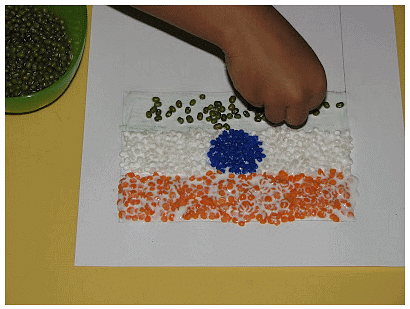 Craft Ideas: Pulses Tiranga Flag | Hands on Art & Craft - Class 1
