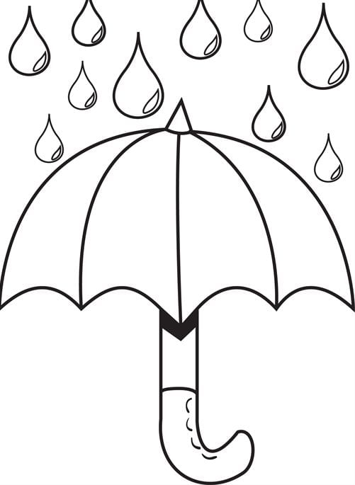 Printable Worksheet: Rain - 2 | Hands on Art & Craft - Class 1
