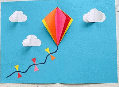 Craft Ideas: Kite Card for Sankranti | Hands on Art & Craft - Class 1
