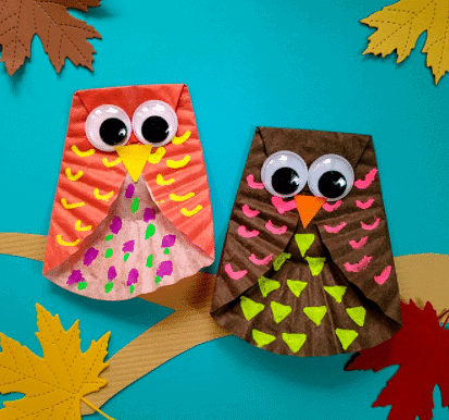 Craft Ideas: Cupcake Liner Owl | Hands on Art & Craft - Class 1