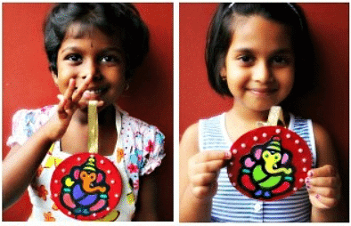 Craft Ideas: Recycled CD Ganesha Car hanging | Hands on Art & Craft - Class 1