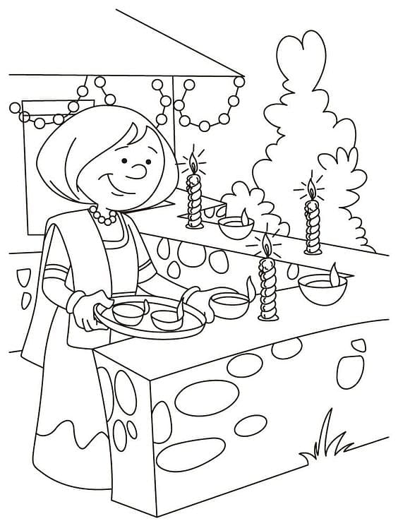 Printable Worksheet: Diwali- 1 | Hands on Art & Craft - Class 1