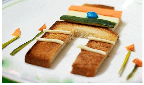 Craft Ideas: India Gate Tricolor Food Art | Hands on Art & Craft - Class 1