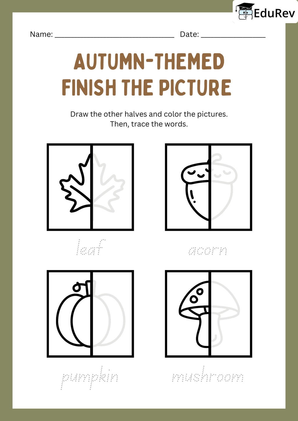 Visual Worksheets - Autumn | Hands on Art & Craft - Class 1