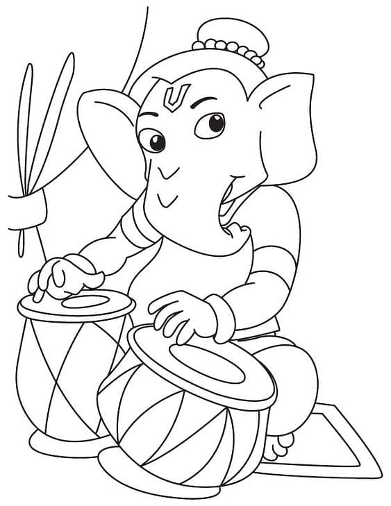 Printable Worksheet: Ganesh Chaturthi- 4 | Hands on Art & Craft - Class 1