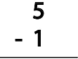Subtraction (Single Digit) Class 1 Worksheet Maths