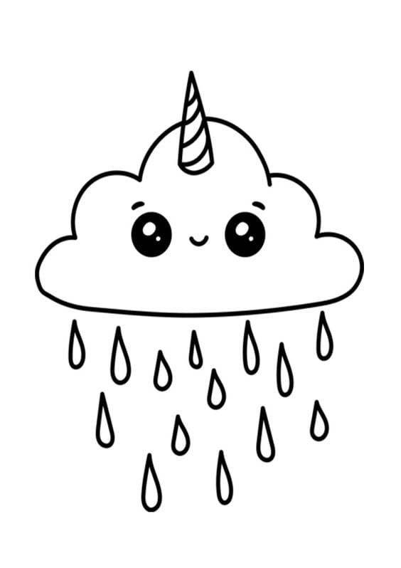 Printable Worksheet: Clouds - 1 | Hands on Art & Craft - Class 1