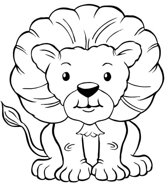 Printable Worksheet: Lion | Hands on Art & Craft - Class 1