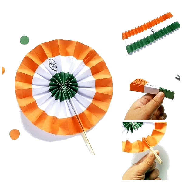 Craft Ideas: Indian Flag Fan | Hands on Art & Craft - Class 1
