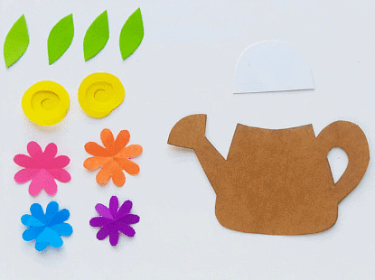 Craft Ideas: Spring Flowers in a Watering Can Paper Craft | Hands on Art & Craft - Class 1