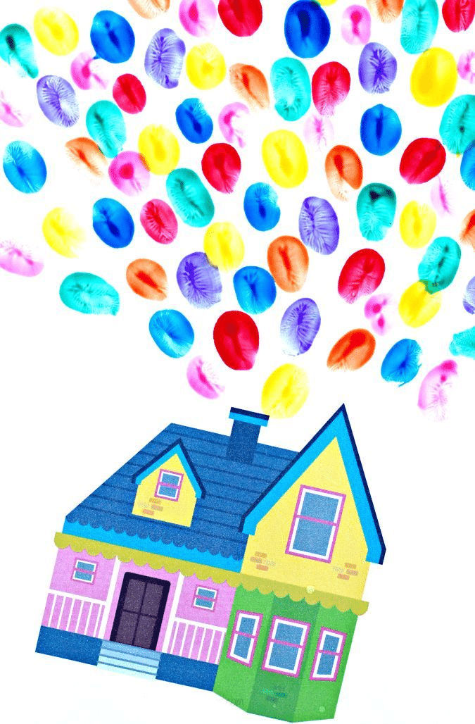 Activity: Create `Up` House by Fingerpainting | Hands on Art & Craft - Class 1