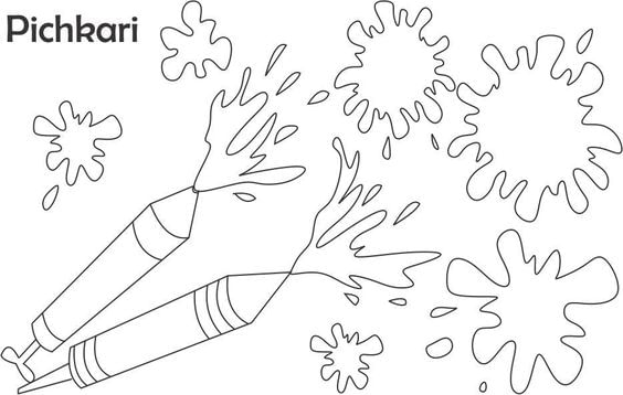 Printable Worksheet: Holi - 5 | Hands on Art & Craft - Class 1