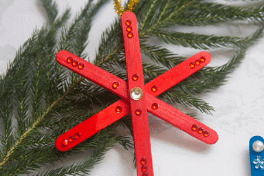 Craft Ideas: Popsicle Stick Snowflake | Hands on Art & Craft - Class 1
