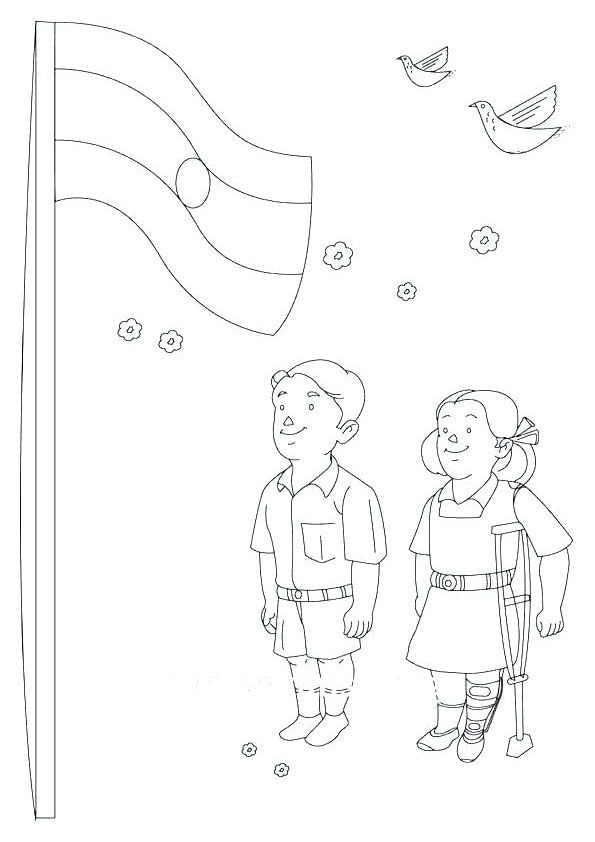 Printable Worksheet: Independence Day - 1 | Hands on Art & Craft - Class 1
