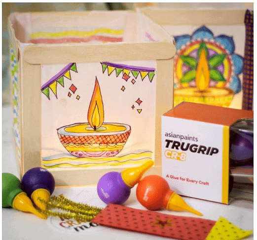 Craft Ideas: Diwali Popsicle Stick Lanterns | Hands on Art & Craft - Class 1