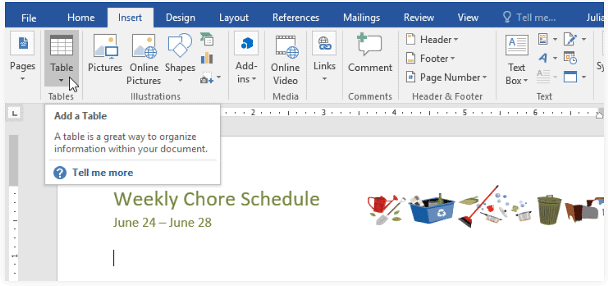 Tables | How to become an Expert of MS Word - Class 6