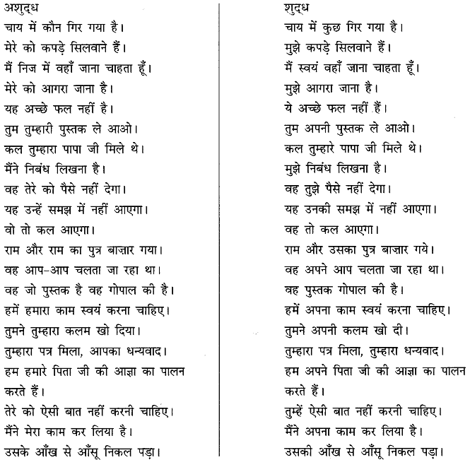 अशुद्धि शोधन | हिंदी व्याकरण - कक्षा 10 - Class 10