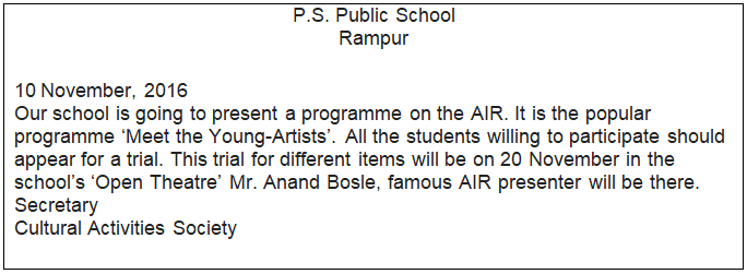 Notice Writing- 3 | English Grammar Class 8
