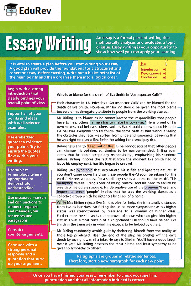 Poster: Essay Writing | English Grammar Class 5