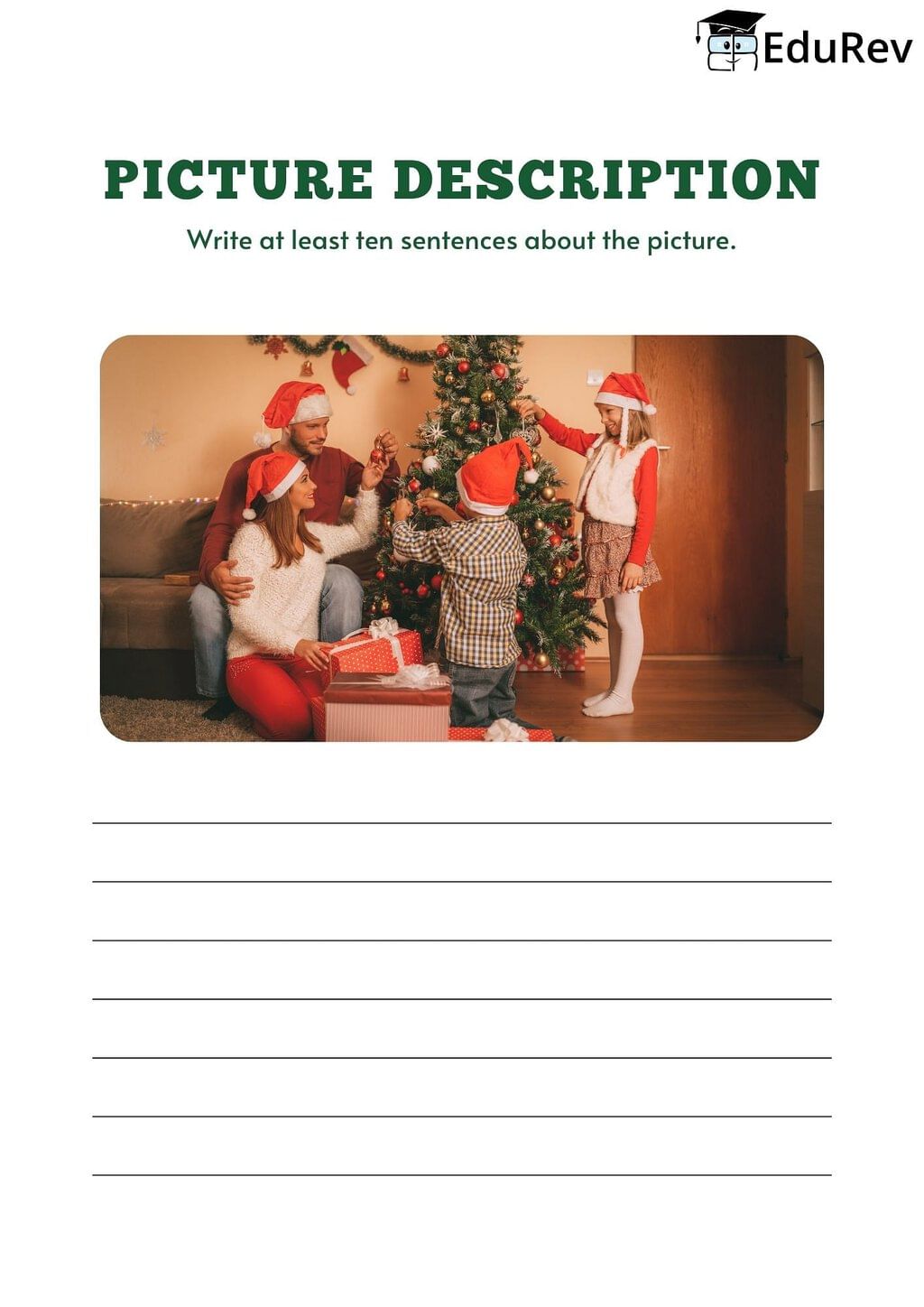 Practice Worksheet: Picture Description - 1 | Worksheets with Solutions for Class 5