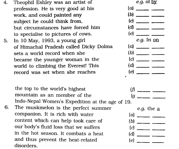 Worksheet Solutions: Error Correction - Class 6