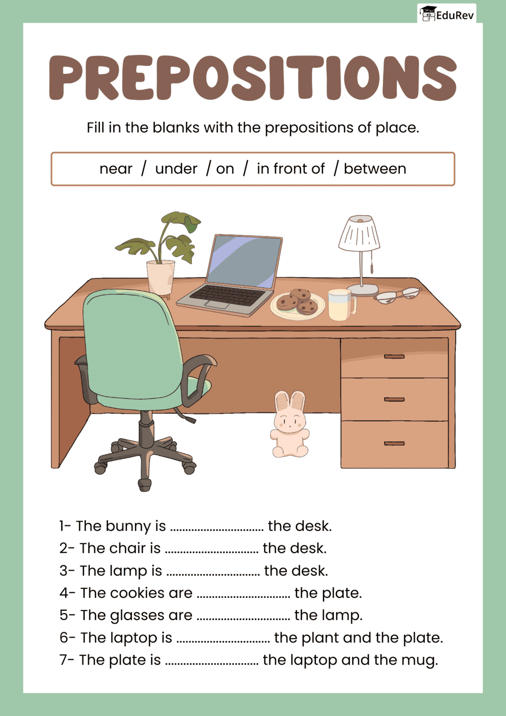 Visual Worksheet: The Preposition | English Grammar Class 7