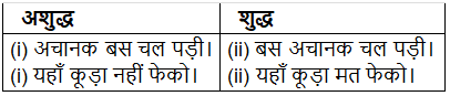 वाक्य सम्बन्धी अशुद्धियाँ | Hindi Grammar Class 7