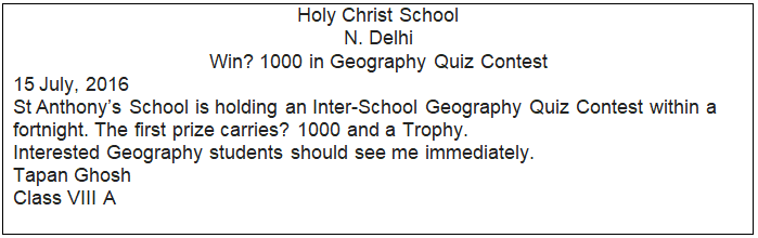 Notice Writing- 1 | English Grammar Class 8