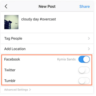 Sharing to other Social Networks