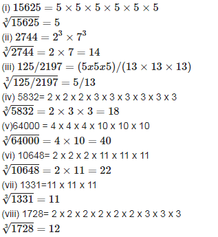 Worksheet Solutions: Cube - 2 - Class 7