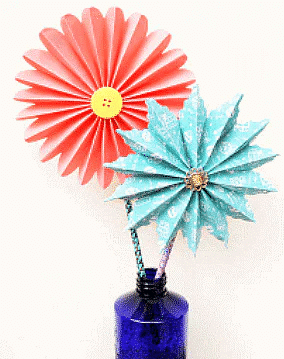 Craft Ideas: Accordion Paper Flowers | Drawing (Art & Craft) - Grade 2
