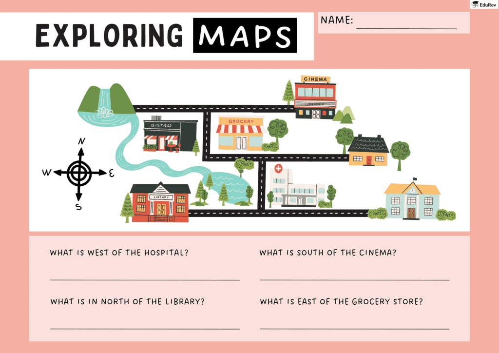 Visual Worksheet: Exploring Maps | Worksheets with solutions for Class 2