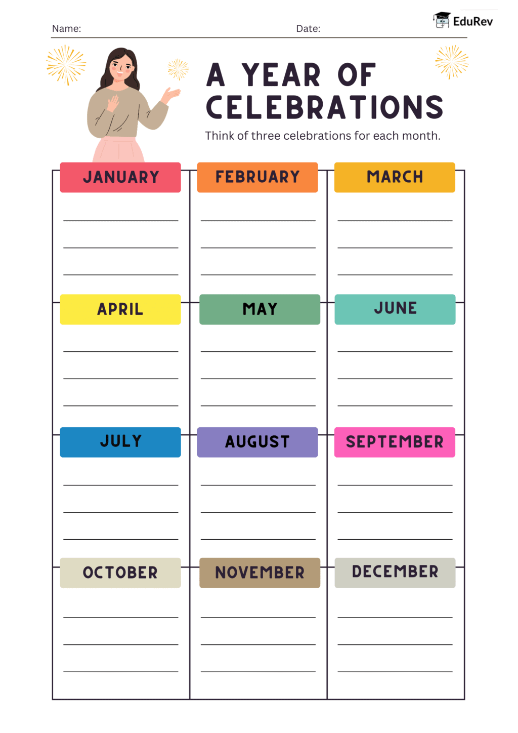 Visual Worksheet: Festivals | Worksheets with solutions for Class 2