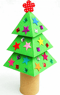 Craft Ideas: 3D Paper Christmas Tree | Drawing (Art & Craft) - Grade 2