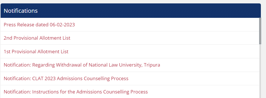 CLAT Cut Off Round 1 (OUT) - 2023 to 2019 NLU Wise Opening & Closing Ranks of General, OBC, SC, ST 