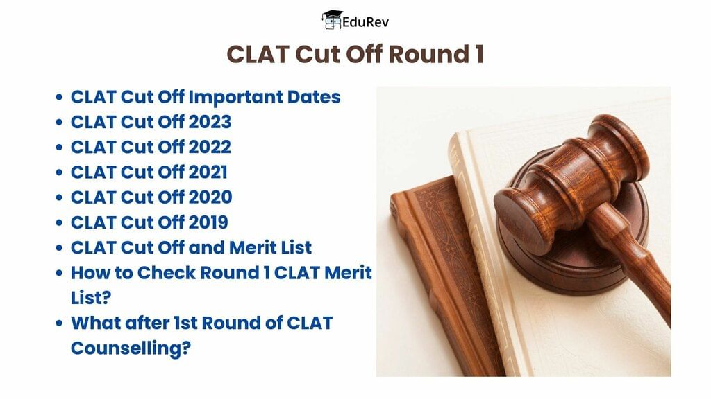 CLAT Cut Off Round 1 (OUT) - 2023 to 2019 NLU Wise Opening & Closing Ranks of General, OBC, SC, ST 