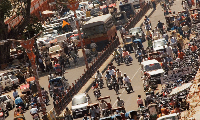 High denisty of population in urban areas