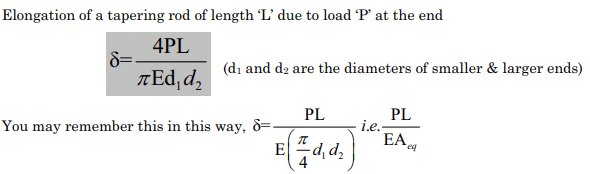 Elongation of a tapered body