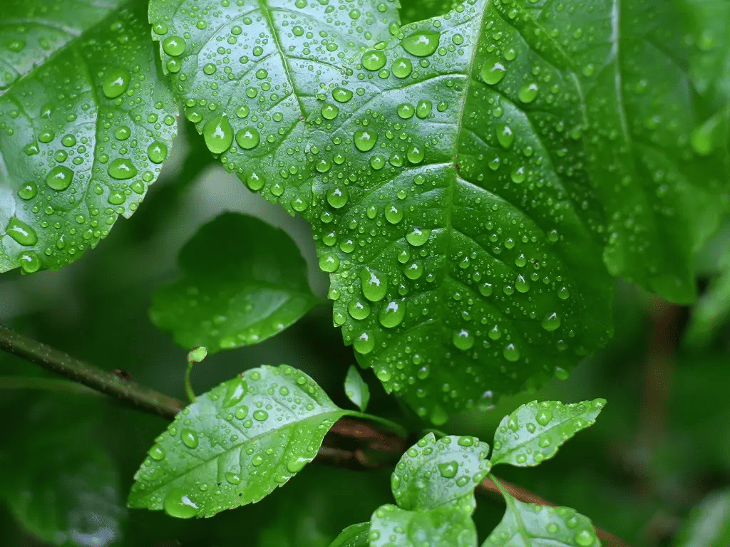 Moisture on Leaves