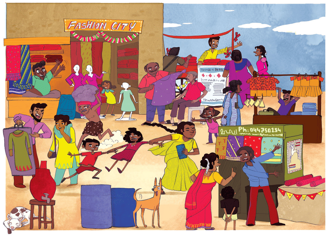 People in a crowded market