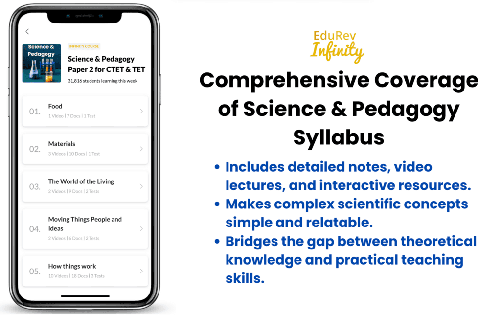 What do you get under EduRev Infinity Package for Science and Pedagogy Paper 2 | Science & Pedagogy Paper 2 for CTET & TET Exams - CTET & State TET