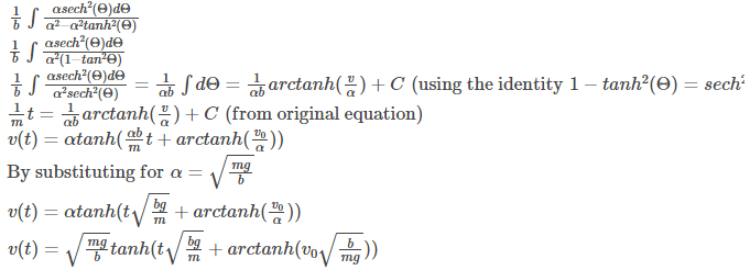 Terminal Velocity Derivation