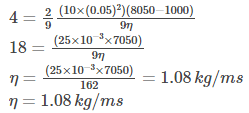 Stoke’s Law Example