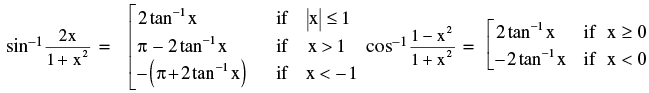 Formulas: Inverse Trigonometric Functions | Mathematics (Maths) Class 11 - Commerce