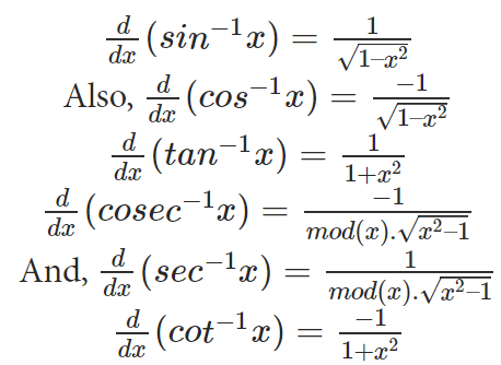 Derivatives of Inverse Trigonometric Functions | Mathematics for NDA